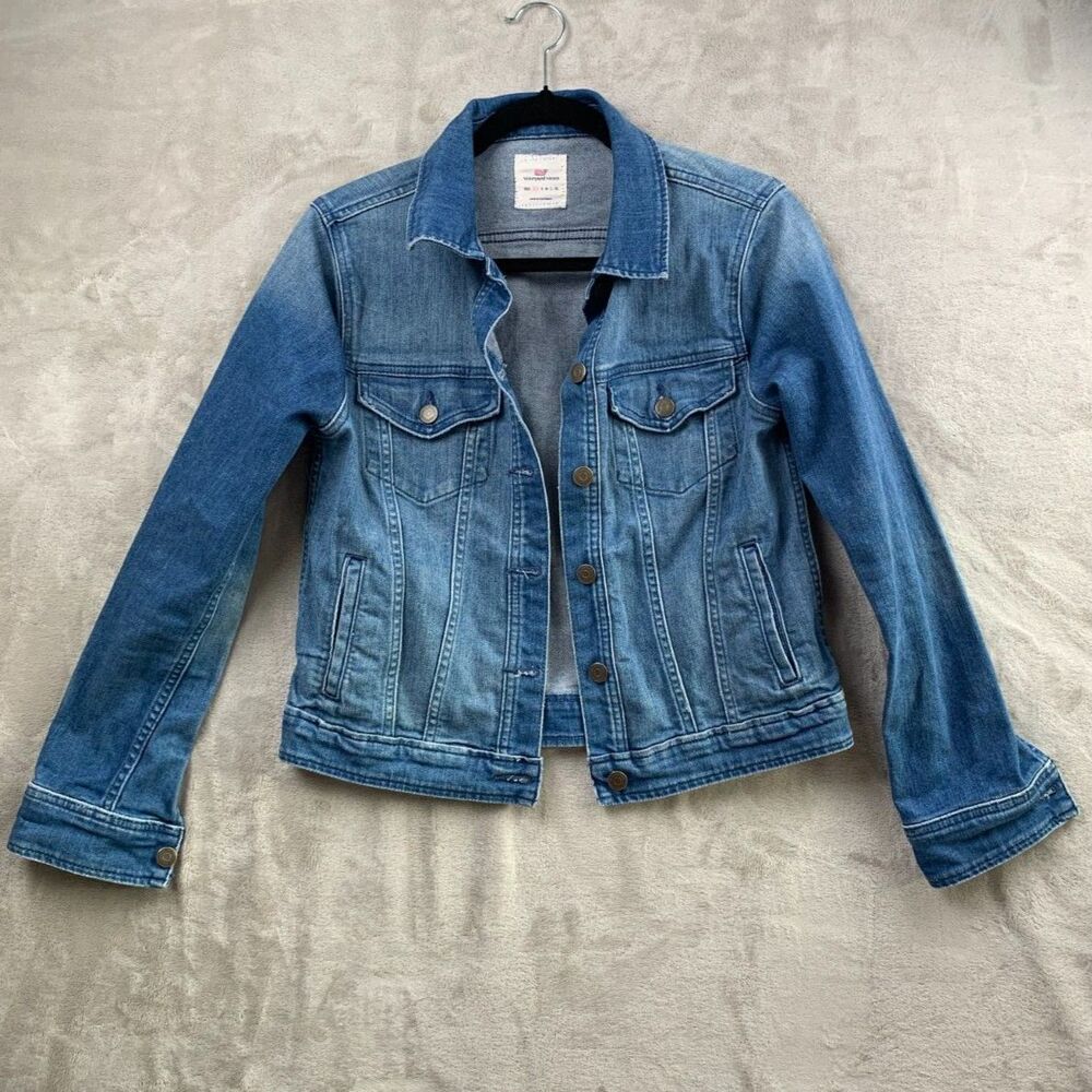 VINEYARD VINES CASUSAL JEAN JACKET WOMEN'S Size XS LIGHT WASH BLUE 2J0156 213930